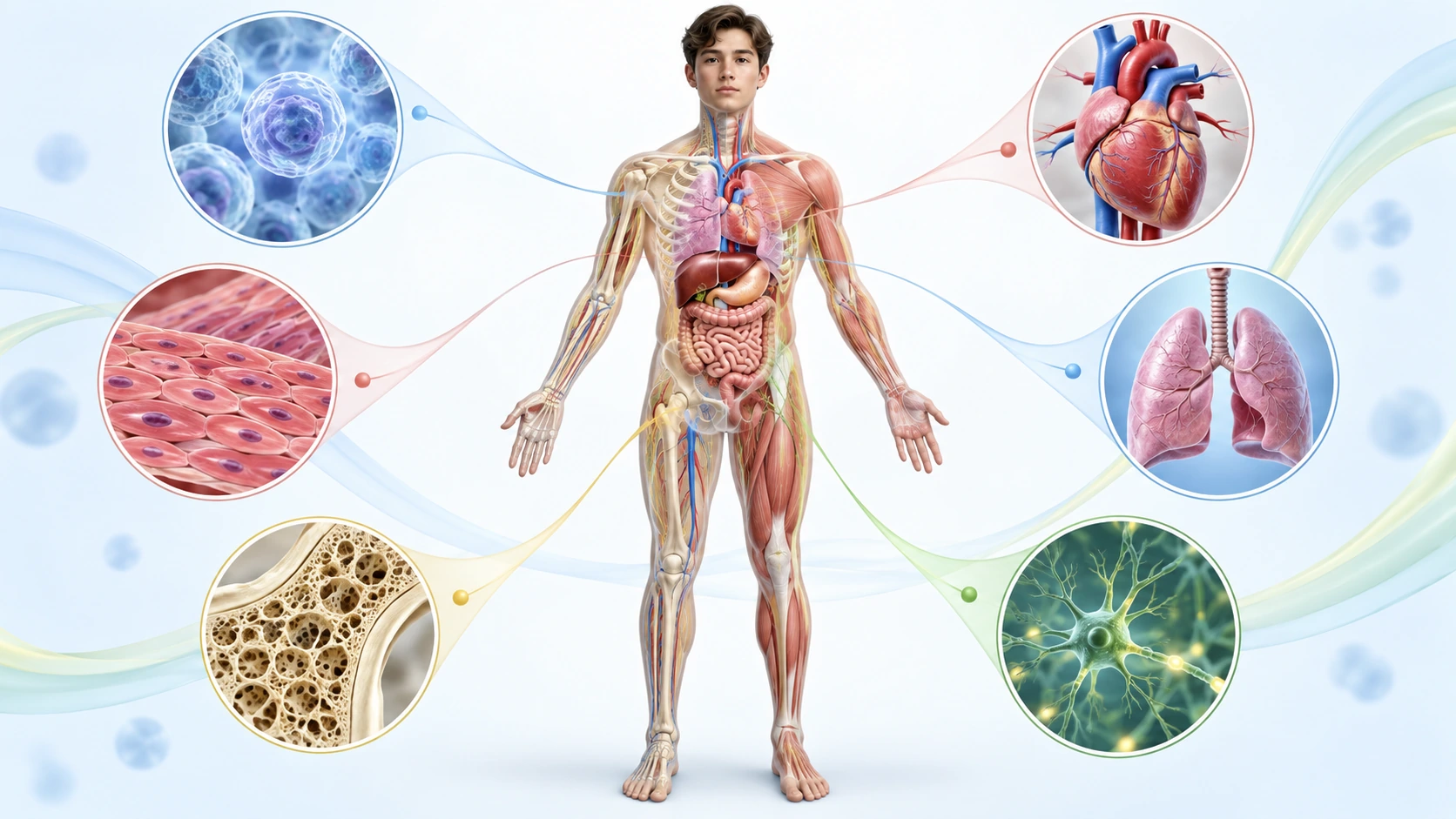 El cuerpo humano como sistema organizado en células, tejidos y órganos