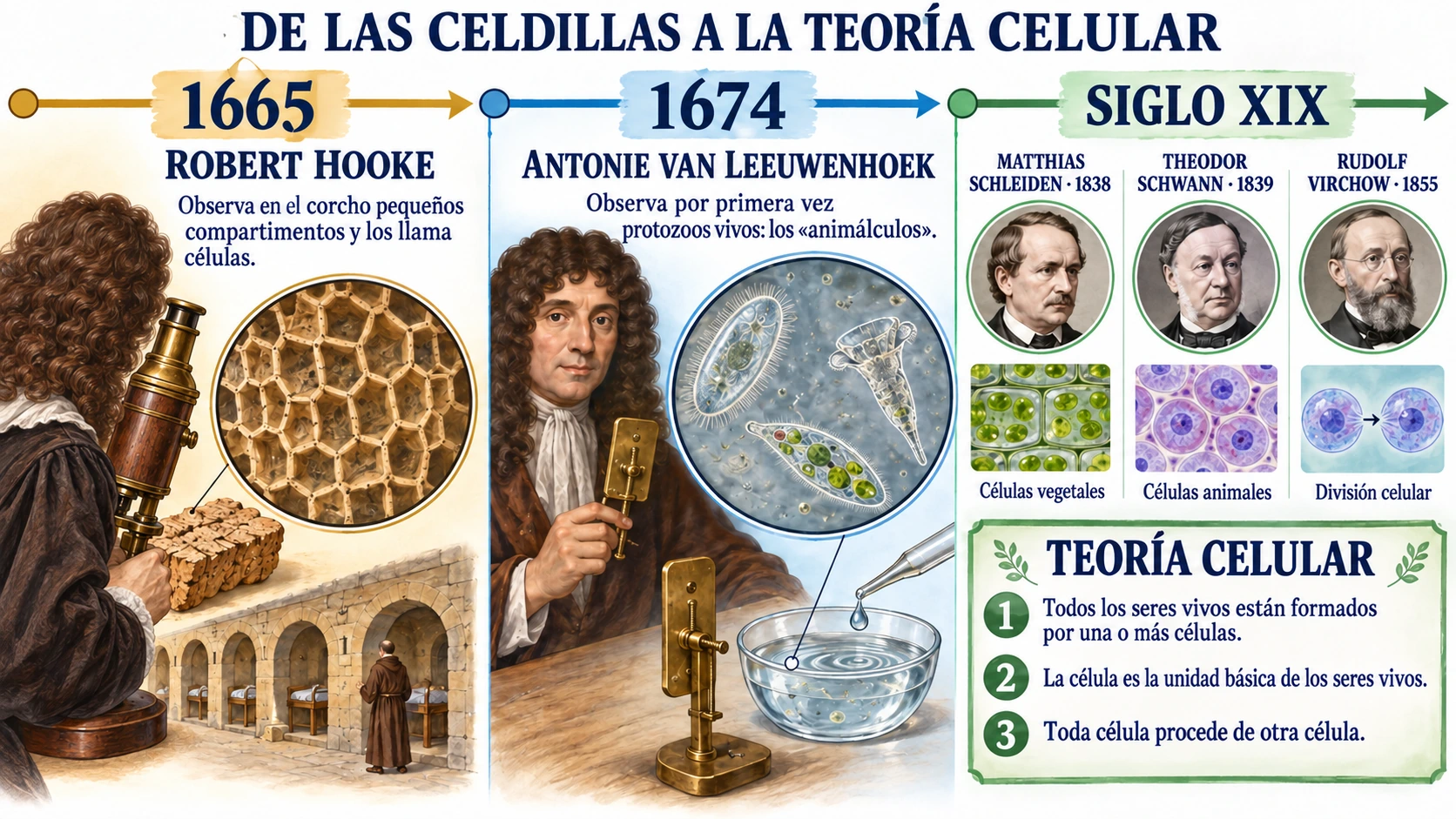 De las celdillas observadas por Hooke a la teoría celular