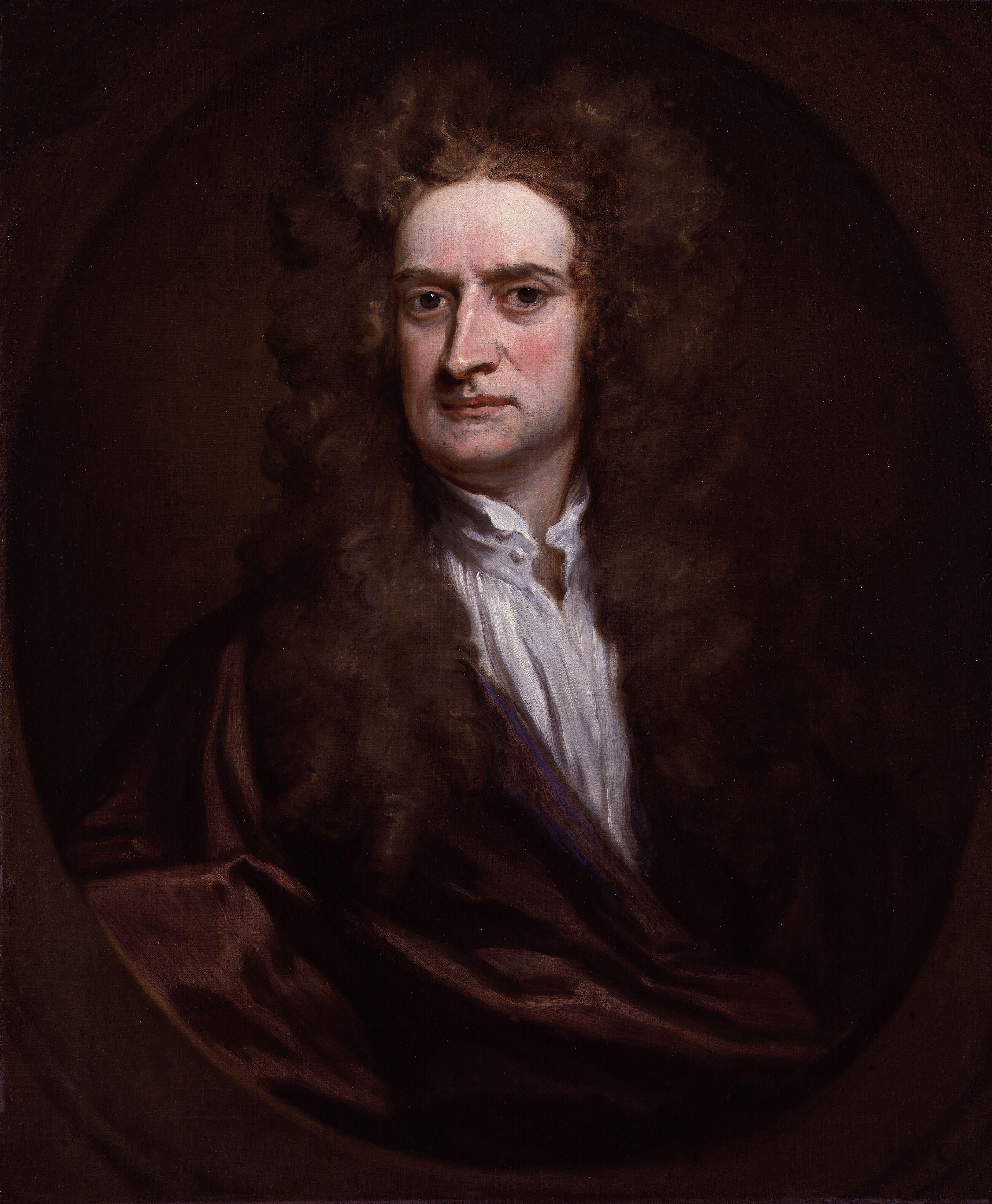 Retrato de Isaac Newton pintado por Godfrey Kneller